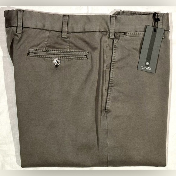 $395 NEW FITS A 34 * ZANELLA PANTS DEVON CRINKLE RINSE WASHED COTTON KHA…